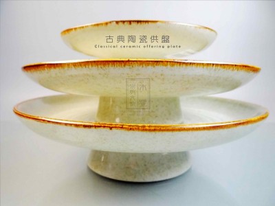 古典陶瓷供盤 (繪蓮款) 23.8cm - 大