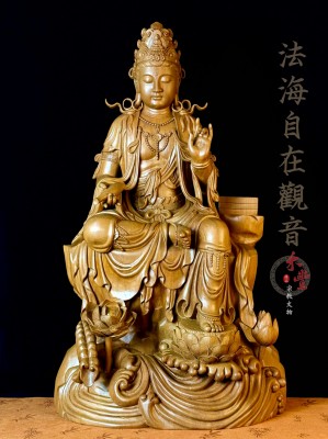 佛具店-2尺2/檜木精雕/自在觀音 A