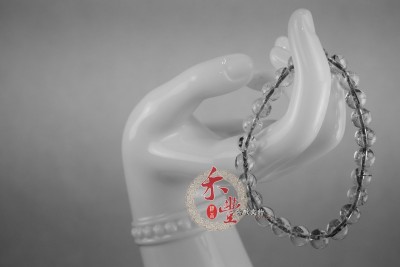 黑髮晶手珠-8mm