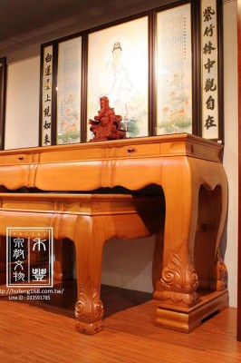 台灣檜木蓮花款供桌 / 7尺寬 / 4尺2高