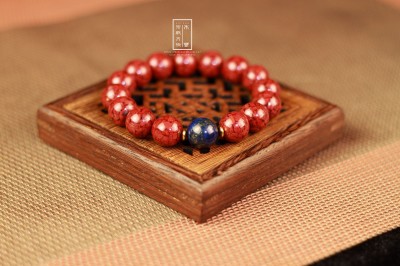天然晶體原礦硃砂手串-12mm