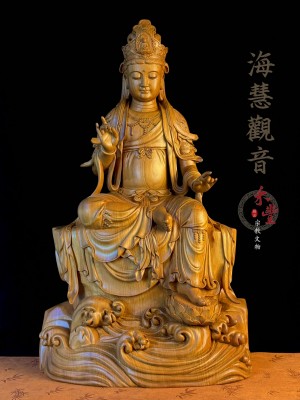 2尺2/檜木精雕/自在觀音 C