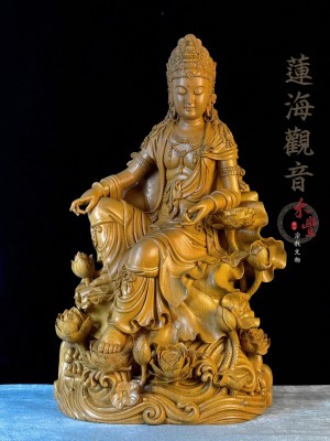 2尺2/檜木精雕/自在觀音 D