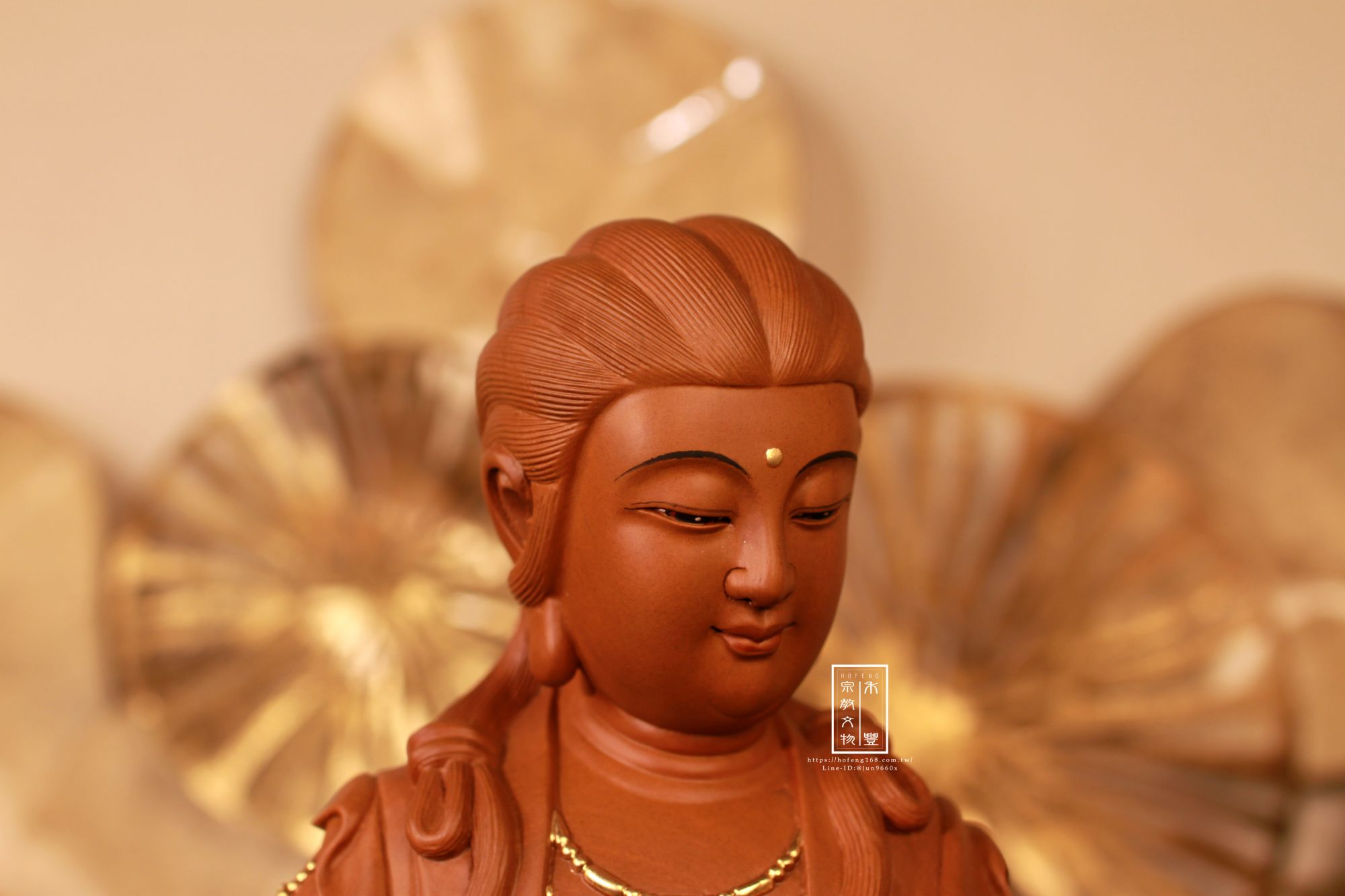 持經觀音/ 自在體-描金/ 尺六111111-禾豐宗教文物